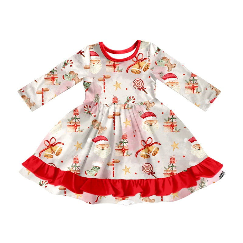 Baby Girl Long Sleeves Christmas Santa Gifts Dress