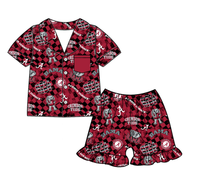 ( Moq 5 each style ) Baby Boy Girl Team A Checked Sibling Dress Romper Set 5.6