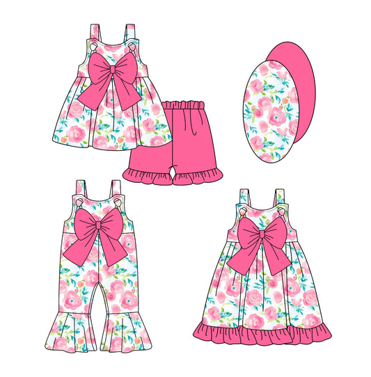 Baby Girl Pink Flower Bows Sibling Dress Romper Set ( Moq 5 Each Style ) 1.3