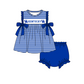 ( Moq 5 ) Baby Girls Toddler Bows Stripes Tops Blue Bummie Shorts Team Set 1.29