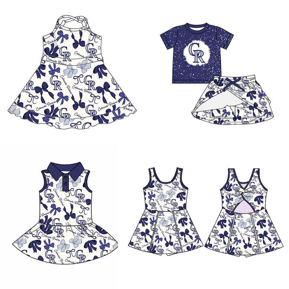 ( Moq 5 each style ) Baby Girl Team CK Bows Sibling Dress Set 5.21