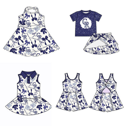 ( Moq 5 each style ) Baby Girl Team CK Bows Sibling Dress Set 5.21