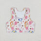 Baby Girl Racer Crop Tops Shorts Dogs Flower Set