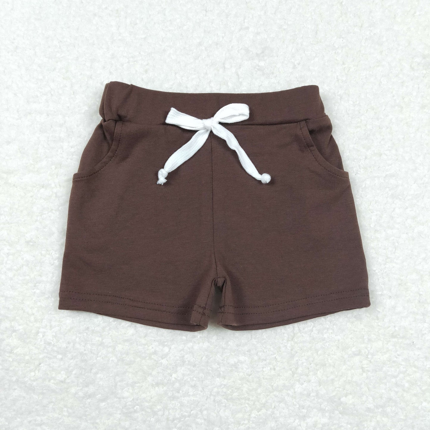 SS0134 Baby Boy Summer Brown Cotton Pocket Shorts