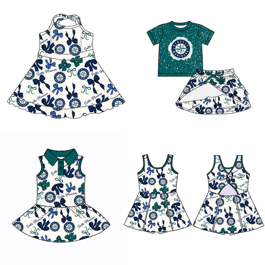 ( Moq 5 each style ) Baby Girl Team Bows Sibling Dress Set 5.19