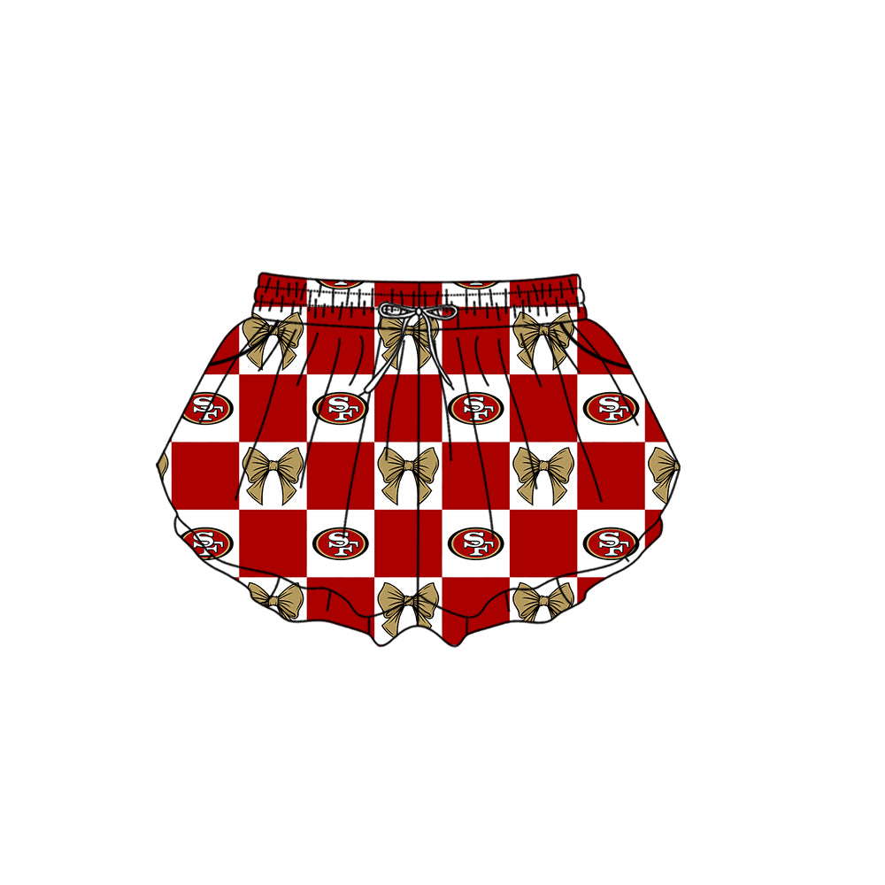 ( Moq 5 Each Style ) Baby Boys Girls Toddler Bows Team Sibling Red Shorts Dress Shirt Set Clothes