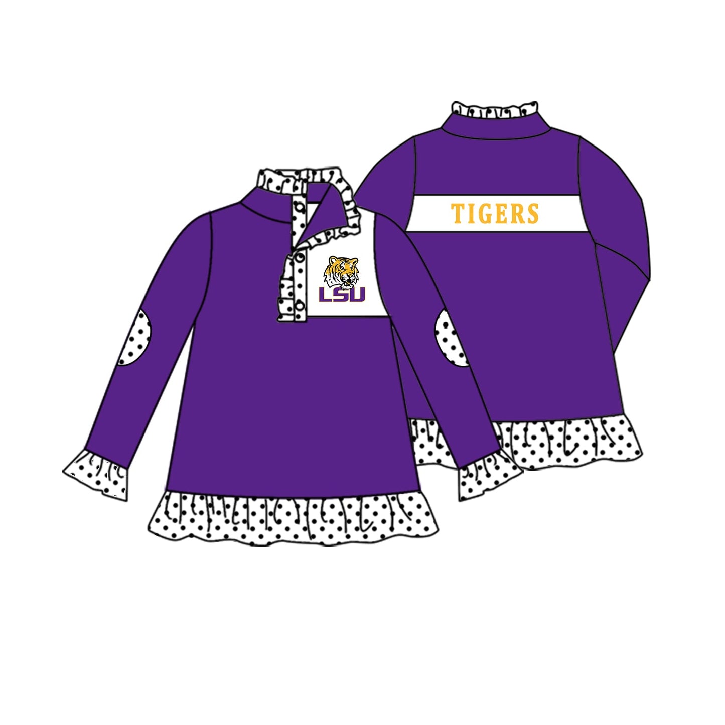 ( Moq 5 each style ) Baby Boy Girl Team Tiger Sibling Purple Shirt Pants Set 8.20
