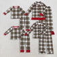 Sibling Baby Boys Girls Adult Christmas Long Sleeves Plaid Shirt Pants Pajamas Family Clothes Sets RTS