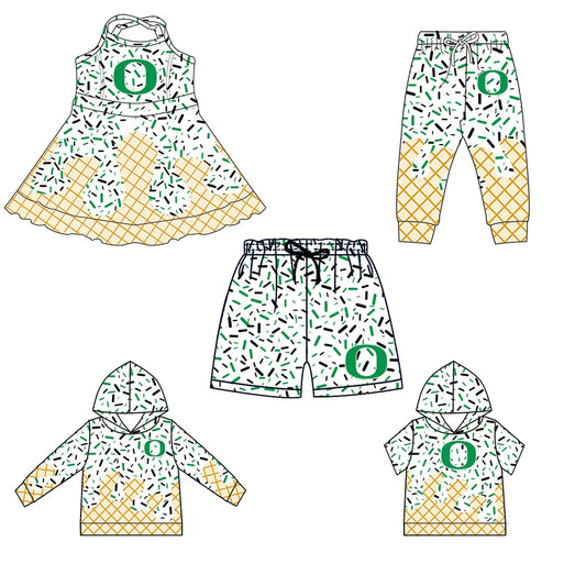 ( Moq 5 each style ) Baby Boy Girl O Team Green Sibling Dress Shirt Shorts Pants 6.3