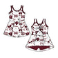 ( Moq 5 Each Style ) Baby Girls Kids Dark Red Bows Sibling Team Shorts Dresses Set