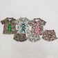 Sibling Baby Girls Kids Bows Buttons Shirts Camo Ruffle Shorts Hunting Pajamas Sets RTS