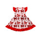 ( Moq 5 each style ) Baby Girl Toddler Team Red Bows Sibling Dress Set 6.26