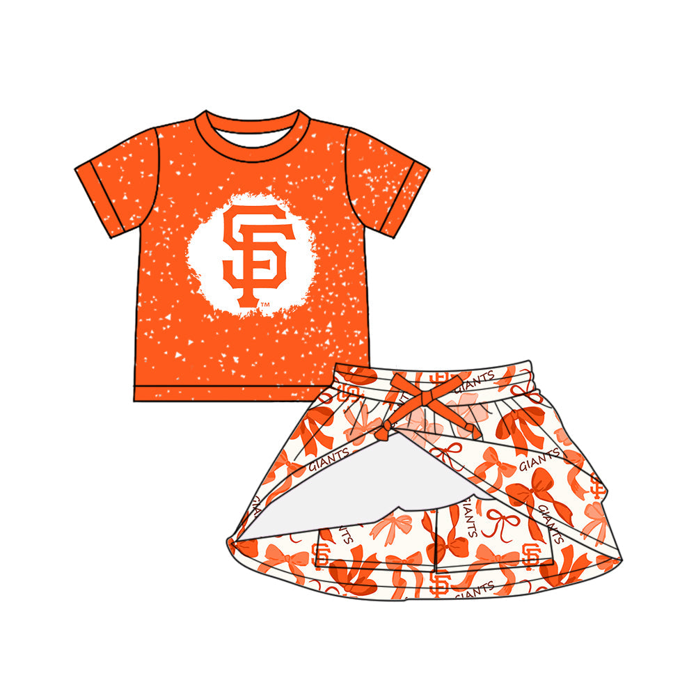 ( Moq 5 each style ) Baby Girl Team SF Bows Sibling Dress Set 5.17