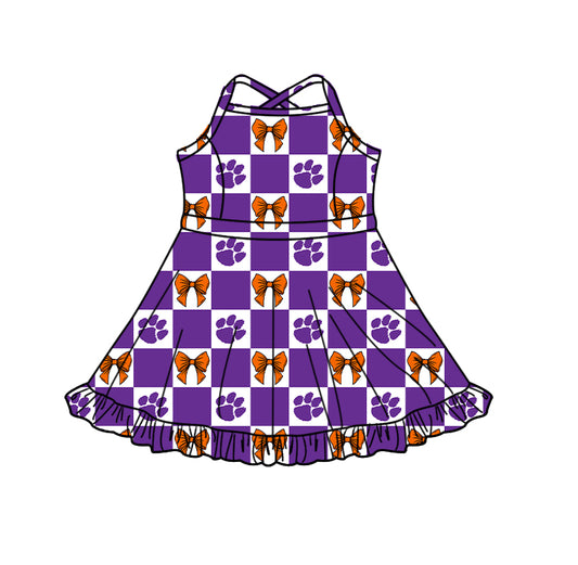 ( Moq 5 ) Custom Baby Girls Kids Straps Shorts Knee Length Team Dress Cheer Clothes
