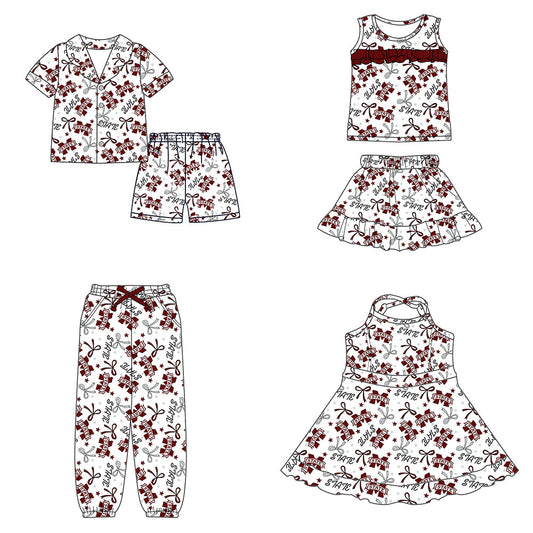 ( Moq 5 each style ) Baby Girl Toddler Team M Bows Sibling Dress Set 5.12