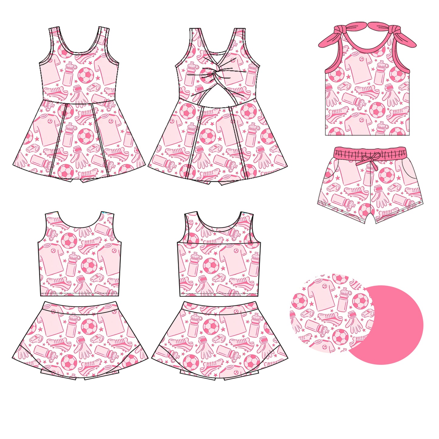 ( Moq 5 Each Style ) Baby Girls Kids Sleeveless Ball Sibling Shorts Dress Sets Clothes