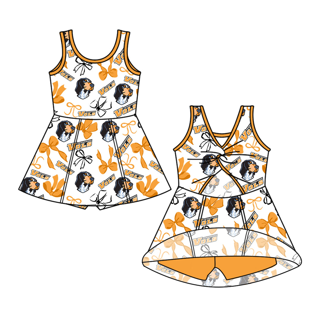 ( Moq 5 Each Style ) Baby Girls Toddler Dogs Bows Sibling Team Shorts Dresses Set Clothes