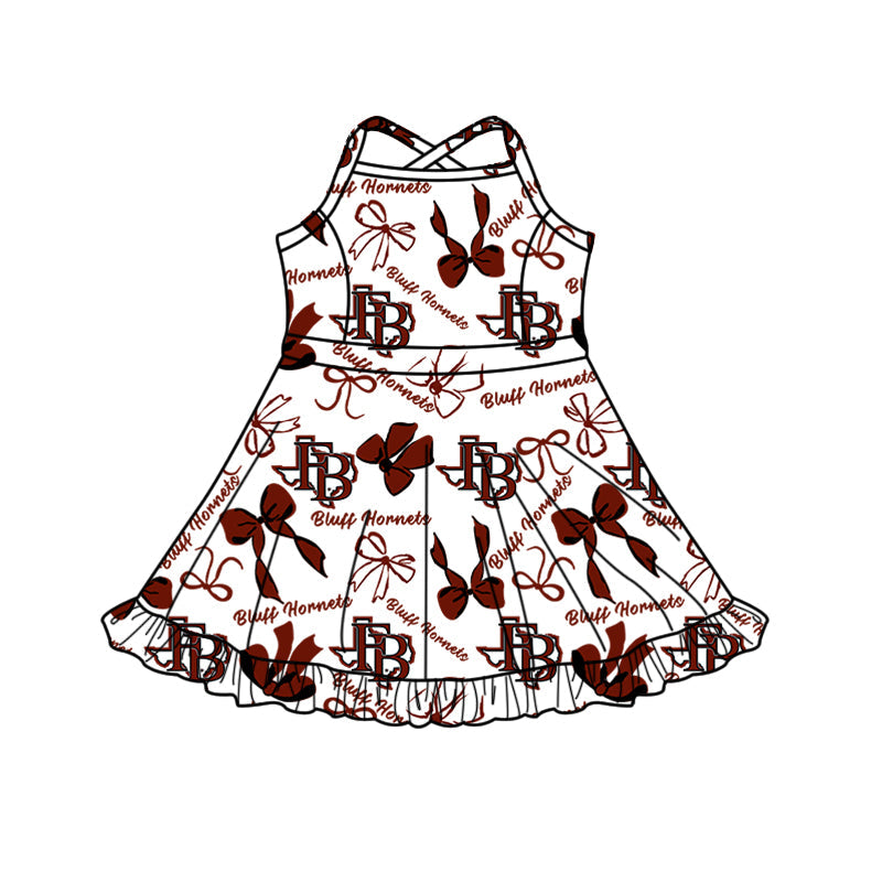 ( Moq 5 each style ) Baby Boy Girl Team Cheer Sibling Shirt Bows Dress Set 8.13