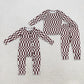 Sibling Baby Boys Kids Long Sleeves Zipper Footie Romper Pajamas Set Checked Clothes RTS