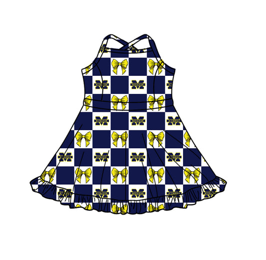 ( Moq 5 ) Custom Baby Girls Kids Straps Shorts Knee Length Team Dress Cheer Clothes