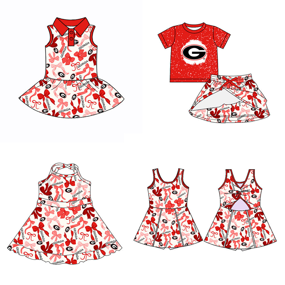 ( Moq 5 each style ) Baby Girl Team G Bows Sibling Dress Set 5.14