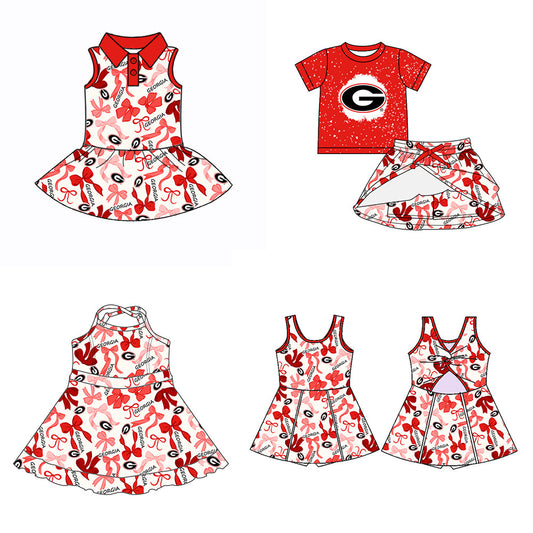 ( Moq 5 each style ) Baby Girl Team G Bows Sibling Dress Set 5.14