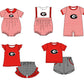 ( Moq 5 Each Style ) Baby Boys Girls Kids Red Stripes Team Sibling Rompers Sets