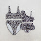 Sibling Baby Girl Adult Women Dark Grey Camo Sibling Family Trunks Mommy and Me Swimsuit RTS