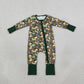 Baby Boys Infant Long Sleeves Ducks Camo Green Zipper Footie Sleeper Romper Clothes RTS