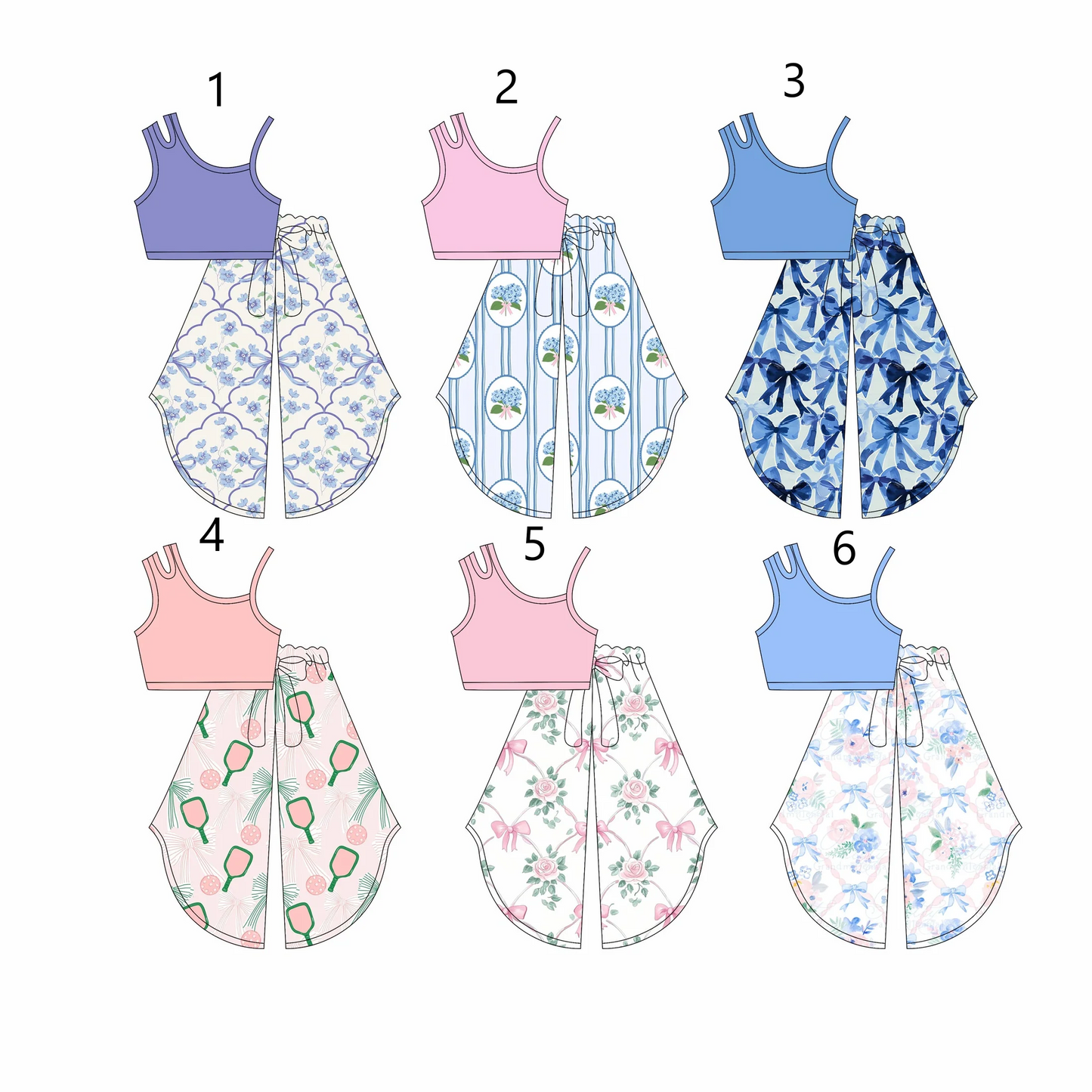 Baby Girl Sleeveless Cotton Tops Bows Flower Pants Sibling Set ( Moq 5 Each Style ) 4.1