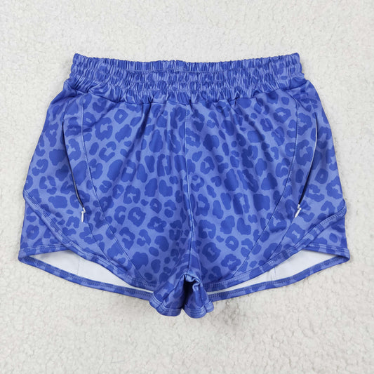 Baby Girl Blue Leopard Yoga Active wear Bottoms Shorts RTS
