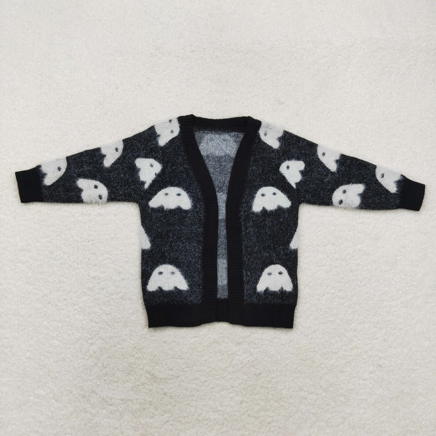 Baby Girl Fall Black Ghost Long Sleeves Sweater Coat