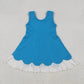 Baby Girl Sleeveless Yoga Active Lace Ruffle Blue Knee Length Dress RTS