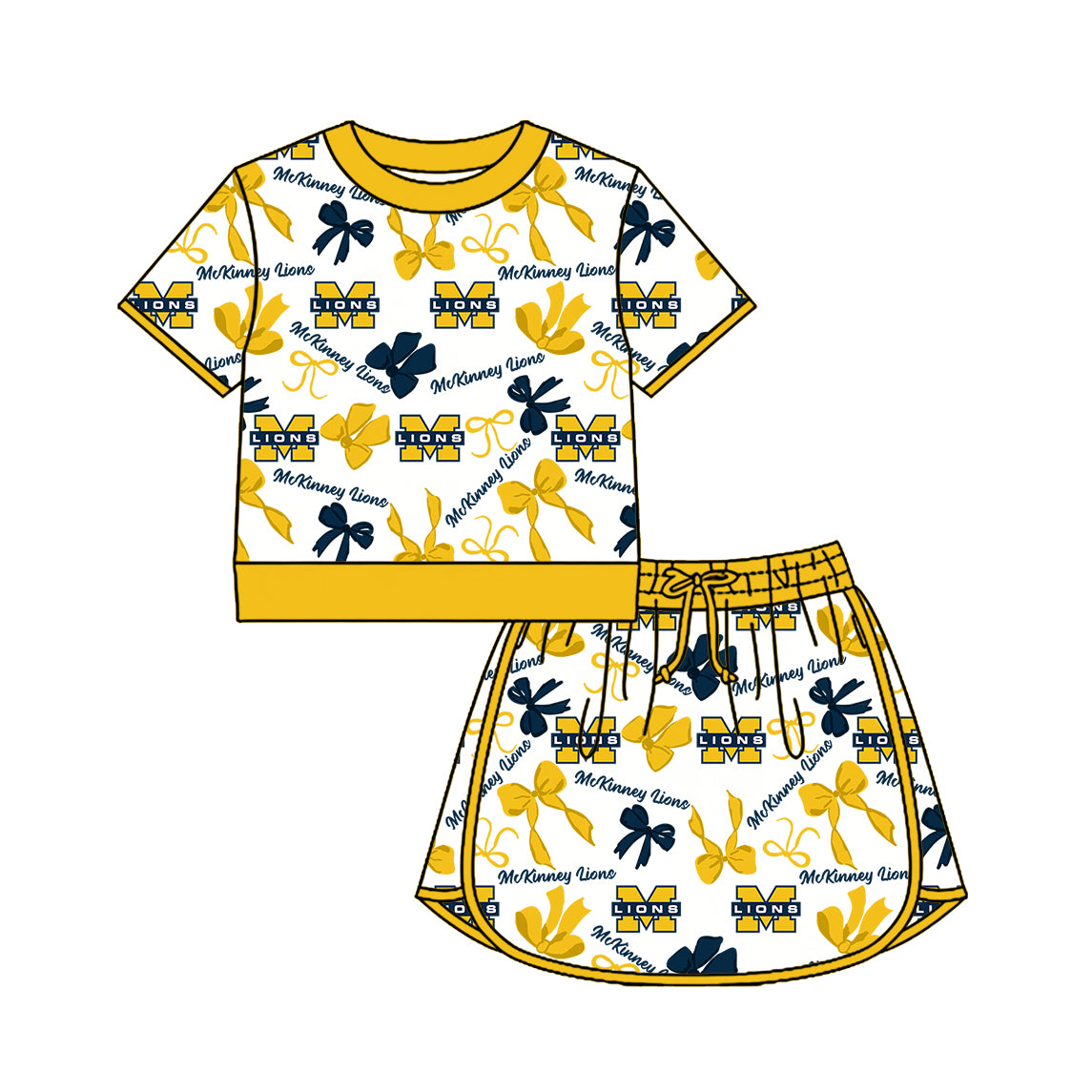 ( Moq 5 Each Style ) Sibling Baby Girls Kids Bows Team Shirt Sets Clothes