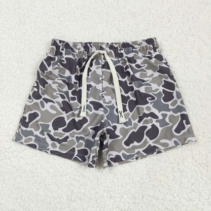 Daddy and Me Baby Boy Adult Swim Trunks Dark Grey Camo Hunting Pocket Shorts Swimsuit Swimwear