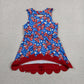 Baby Girls Bows Stars 4th of July Yoga Active Shorts Knee Length Scallop Dress RTS