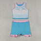 Baby Girls Kids Sleeveless Tops Scallop Skirt Shorts Yoga Active Set Summer Clothes RTS