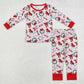 Baby Girl Christmas Bows Shirt Pants Pajamas Clothes Bamboo Set