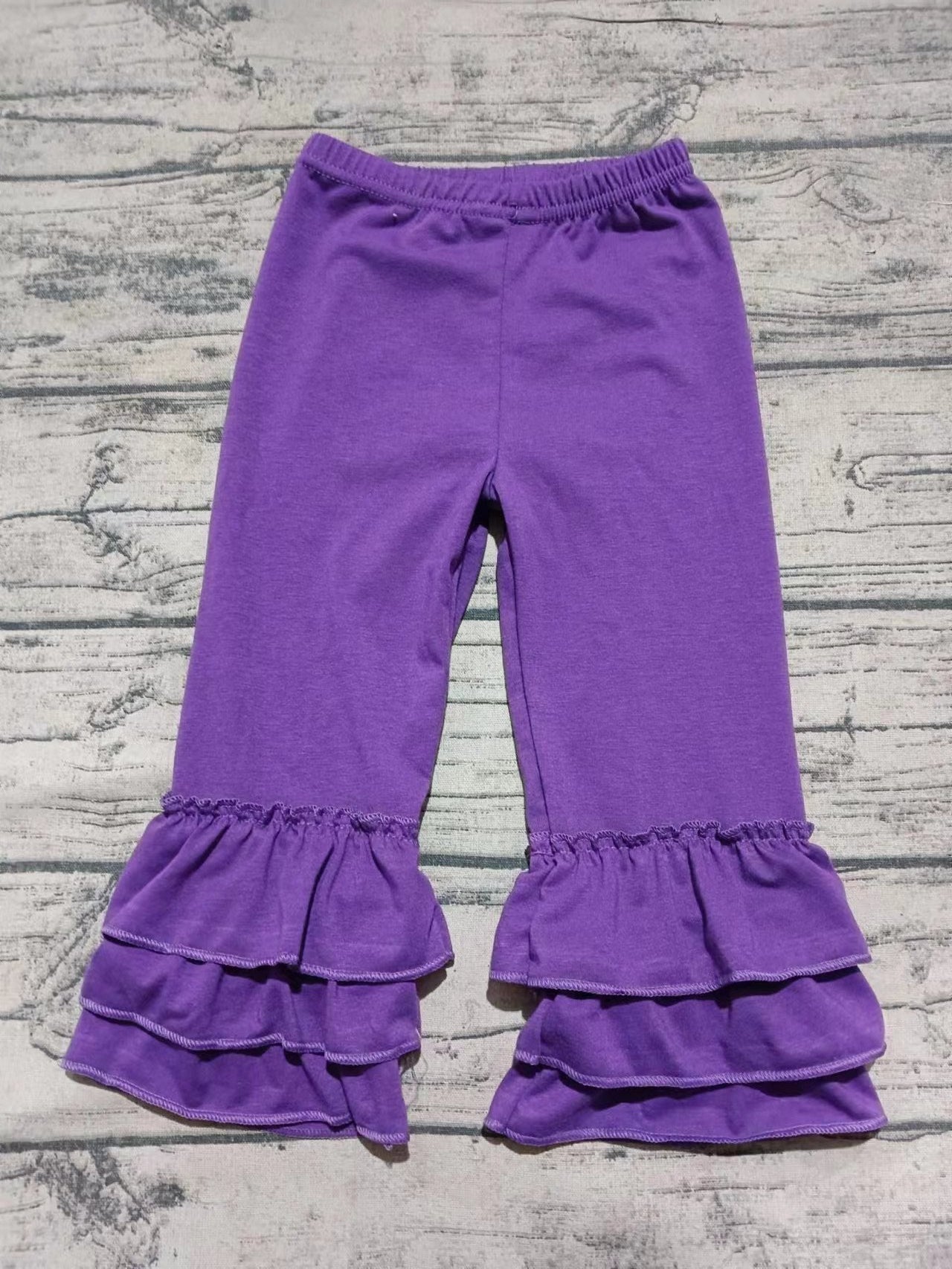 Baby Girl Purple Cotton Ruffle Pants ( Moq 5 )