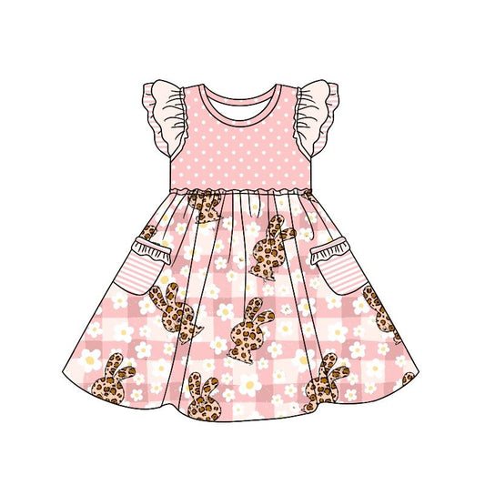 Moq 3 Pre-order GSD0651 Baby Girl Easter Rabbit Floral Dress