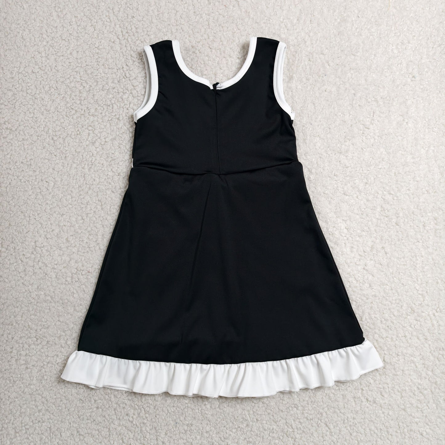 Baby Girls Kids Sleeveless Shorts Scallop Black Dress Yoga Active Clothes RTS