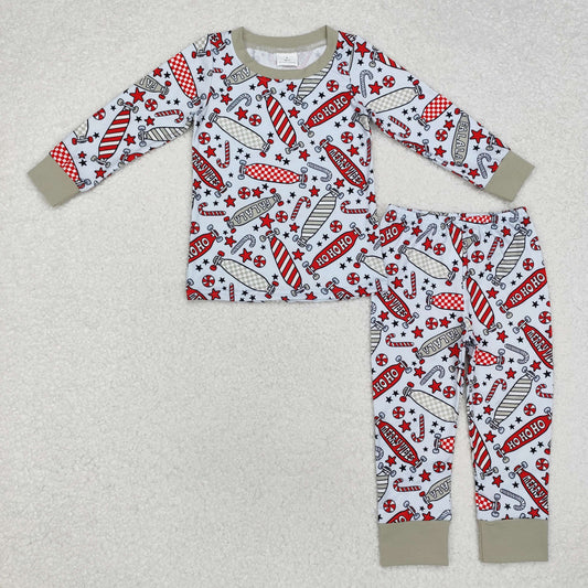 Baby Boy Long Sleeves Christmas Scoot Shirt Pants Pajamas Set