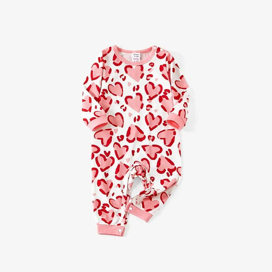 Moq 3 Pre-order LR0854 Baby Girl Valentine's Hearts Leopard One Piece Romper