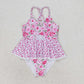 Baby Girl Summer Floral One Piece Sibling Sister Swimsuits