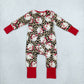Baby Girls Infant Leopard Santa Christmas Zipper Footie Sleeper Romper Clothes RTS