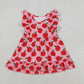 Baby Girls Short Sleeves Apple Back to School Ruffle Knee Length Dress RTS
