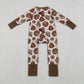 Girls Kids turkey Pumpkin Pie Fall Thanksgiving Zipper Sleeper Romper RTS