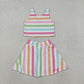 Baby Girls Kids Sleeveless Colorful Stripes Shirt Shorts Skirt Skort Yoga Active Clothes Set RTS