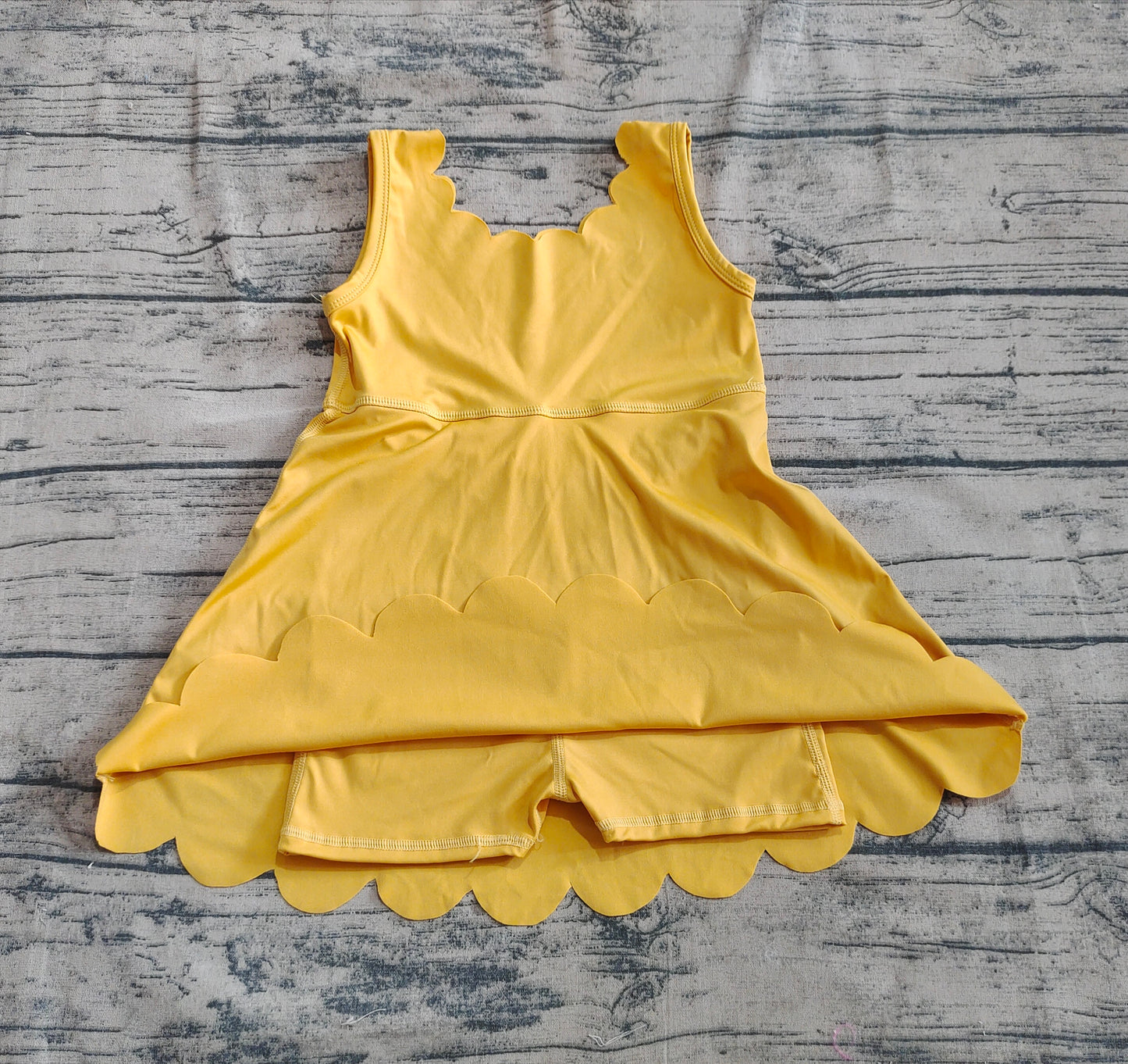 Baby Girl Sleeveless Yellow Yoga Active Knee Length Dress RTS