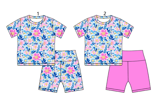 Baby Girl Short Sleeves Floral Sibling Sports Summer Set ( Moq 5 Each Style ) 2.18